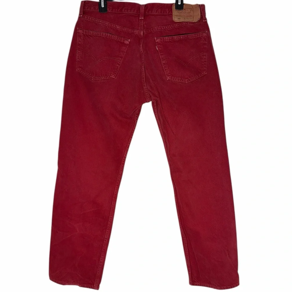 LEVI’S 501 VINTAGE 1996 MADE IN USA Rare Red Button Fly Denim Jeans SIZE 38 / 32
